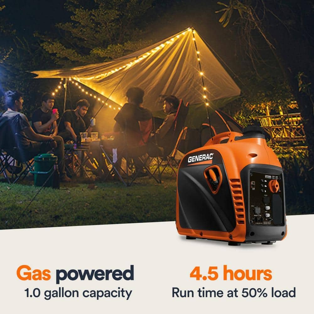 Generac 2500 Watt Recoil Start Gasoline Portable Generator Inverter w/ COSense 82512