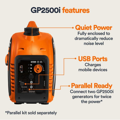 Generac 2500 Watt Recoil Start Gasoline Portable Generator Inverter w/ COSense 82512