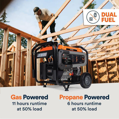 Generac 8125/6500-Watt-Electric Switch Duel Fuel Gasoline/Propane-Portable Generator w/ Cosense 81531