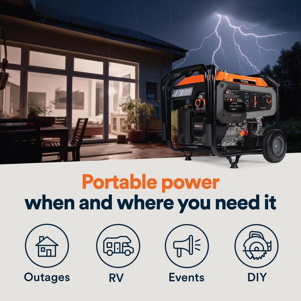 Generac 8125/6500-Watt-Electric Switch Duel Fuel Gasoline/Propane-Portable Generator w/ Cosense 81531