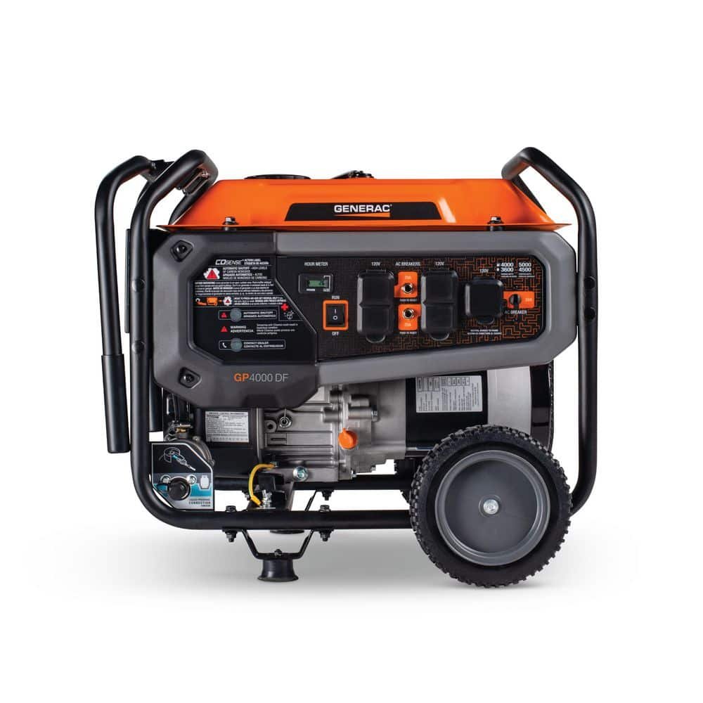 Generac 5000 / 4000-Watt Dual Fuel Recoil Start Gasoline / Propane Powered Portable Generator-GP4000 DF 81552
