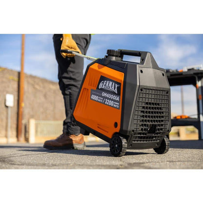 GENMAX 4000-Watt Recoil Start Gasoline Powered Inverter Generator Light-Weight and Quiet With 145cc OHV Engine GM4000iA