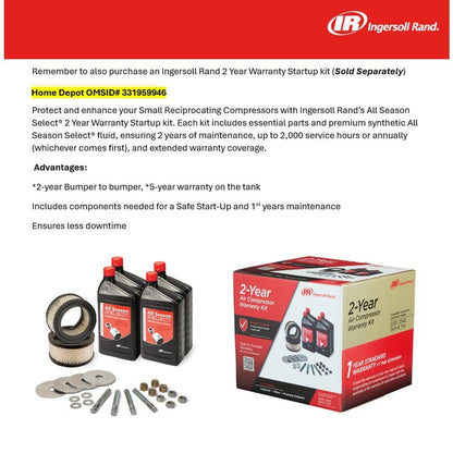 Ingersoll Rand 80 Gal. 175 PSI Vertical 7.5 HP 230-Volt 1-Phase Two Stage Electric Air Compressor 2200N7.5