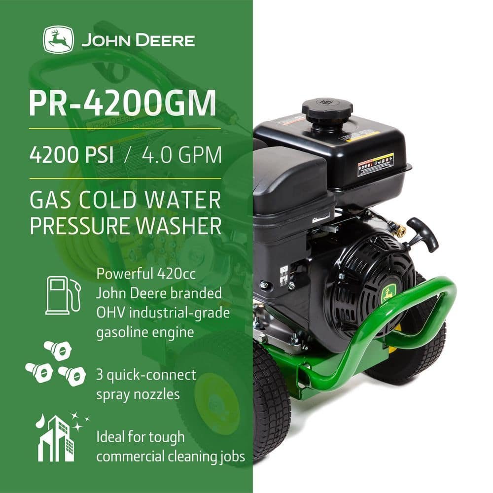 John Deere 4200 PSI 4.0 GPM Gas Cold Water Pressure Washer PR-4200GM