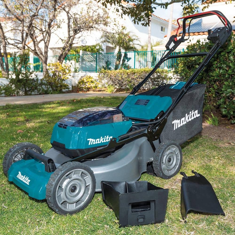 Makita 21 in. 18V X2 (36V) LXT Lithium-Ion Cordless Walk Behind Self Propelled Lawn Mower Kit with 4 Batteries (5.0 Ah) XML08PT1