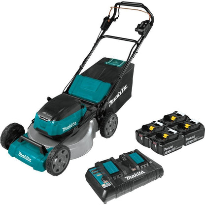 Makita 21 in. 18V X2 (36V) LXT Lithium-Ion Cordless Walk Behind Self Propelled Lawn Mower Kit with 4 Batteries (5.0 Ah) XML08PT1