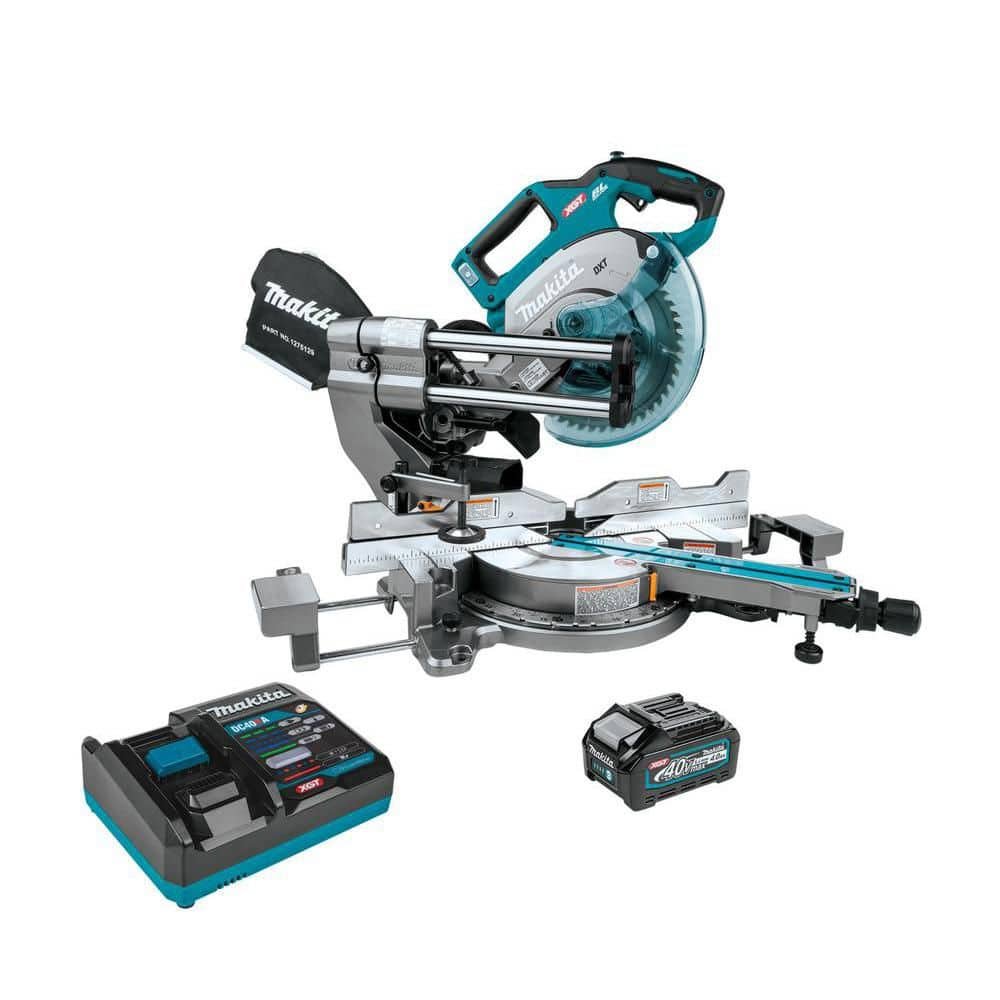 Makita 40V max XGT Brushless Cordless 8-1/2 in. Dual-Bevel Sliding Compound Miter Saw Kit, AWS Capable (4.0Ah) GSL02M1