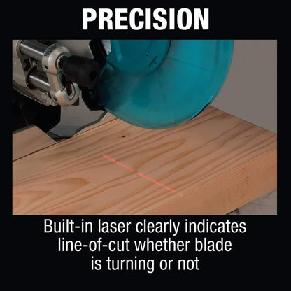 Makita 15 Amp 12 in. Dual-Bevel Sliding Compound Miter Saw with Laser and Stand LS1219LX
