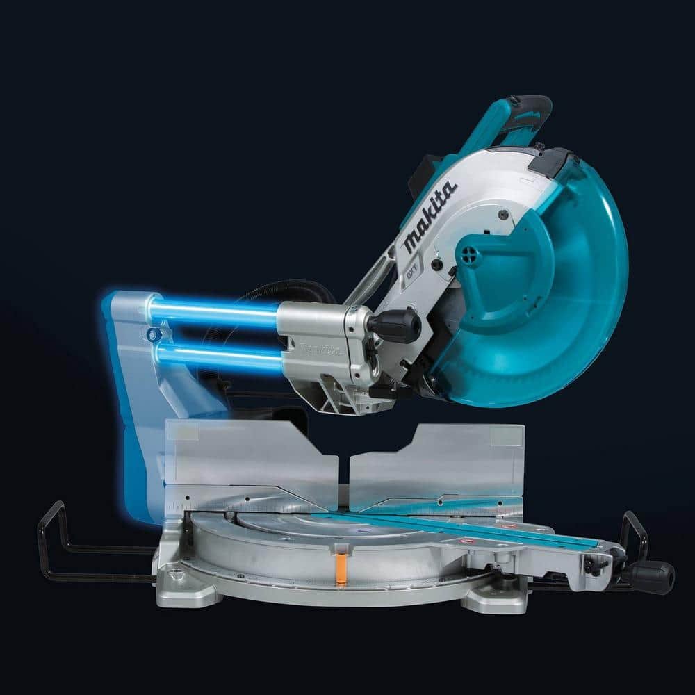Makita 15 Amp 12 in. Dual-Bevel Sliding Compound Miter Saw with Laser and Stand LS1219LX