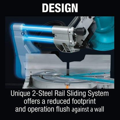 Makita 15 Amp 12 in. Dual-Bevel Sliding Compound Miter Saw with Laser and Stand LS1219LX