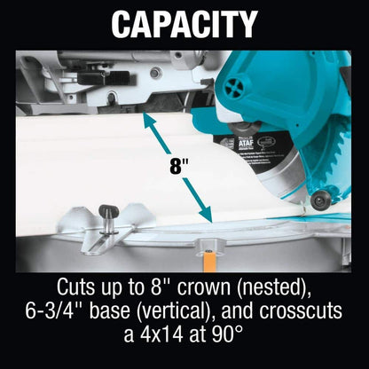 Makita 15 Amp 12 in. Dual-Bevel Sliding Compound Miter Saw with Laser and Stand LS1219LX