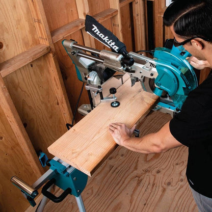 Makita 15 Amp 12 in. Dual-Bevel Sliding Compound Miter Saw with Laser and Stand LS1219LX