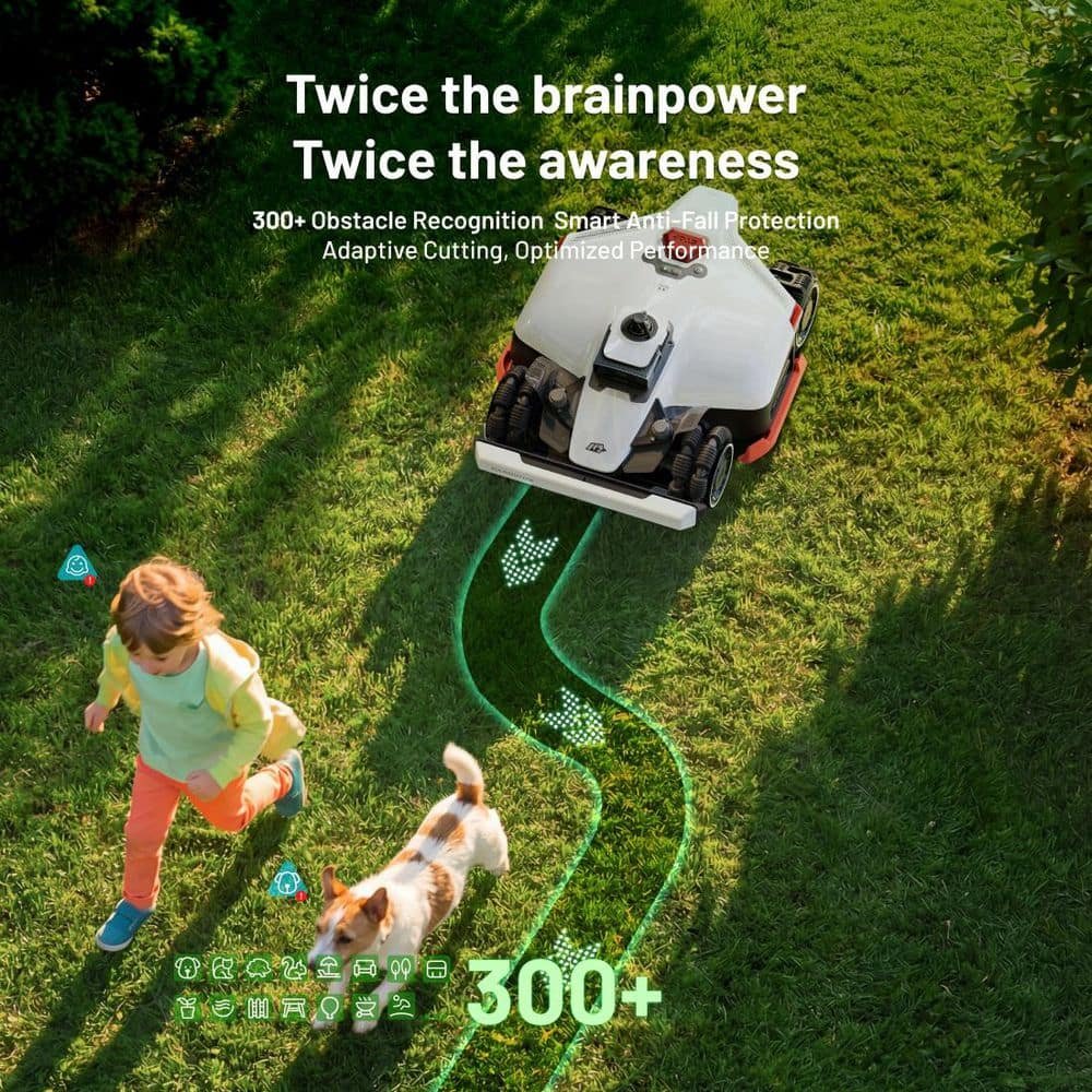 MAMMOTION Luba 3 AWD 16 in. 360° LiDAR Robot Lawn Mower (3/4 Acre) Adjustable Cutting Height(2.2 in. – 4 in.)All Terrain AI Vision LUBA 3 AWD 3000H