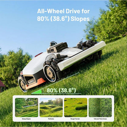 MAMMOTION Luba 3 AWD 16 in. 360° LiDAR Robot Lawn Mower (3/4 Acre) Adjustable Cutting Height(2.2 in. – 4 in.)All Terrain AI Vision LUBA 3 AWD 3000H