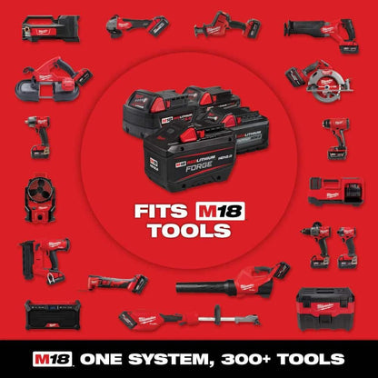 Milwaukee M18 FUEL 10 in 18V Lithium-Ion Brushless Cordless Battery Telescoping Pole Saw w/14 in Top Handle Chainsaw (2-Tool) 2826-20T-3013-20