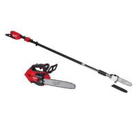 Milwaukee M18 FUEL 10 in 18V Lithium-Ion Brushless Cordless Battery Telescoping Pole Saw w/14 in Top Handle Chainsaw (2-Tool) 2826-20T-3013-20