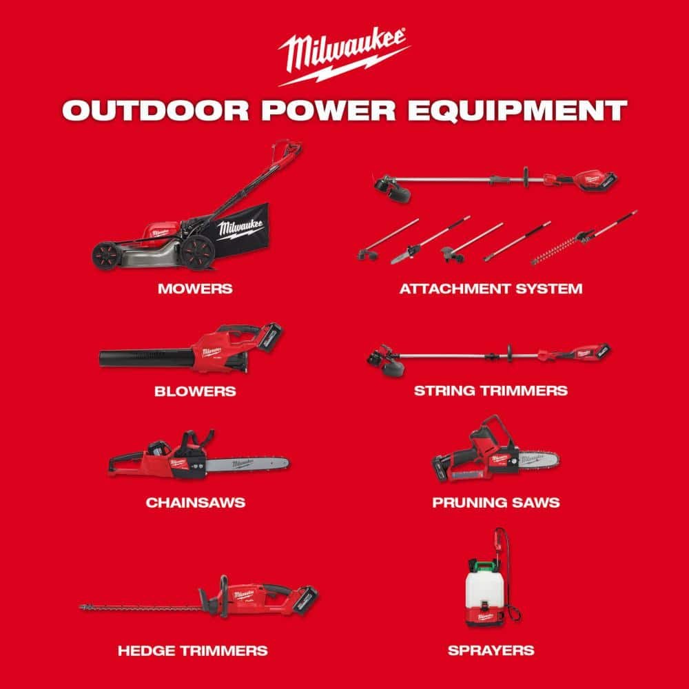 Milwaukee M18 FUEL 10 in 18V Lithium-Ion Brushless Cordless Battery Telescoping Pole Saw w/14 in Top Handle Chainsaw (2-Tool) 2826-20T-3013-20