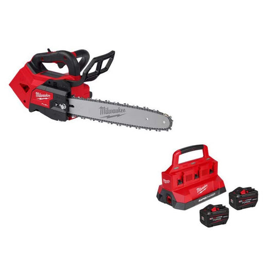 Milwaukee M18 FUEL 18V 14 in. Brushless Cordless Battery Top Handle Chainsaw w/ (2) 12.0 AH FORGE Battery, PACKOUT Charger 2826-20T-48-59-1842F