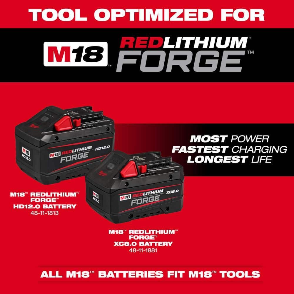 Milwaukee M18 FUEL Dual Battery 145 MPH 600 CFM 18V Brushless Cordless Battery Powered Blower w/(2) 8.0 Ah FORGE Battery, Charger 2824-20-48-59-1888
