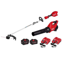 Milwaukee M18 FUEL 120 MPH 500 CFM 18V Brushless Cordless Battery Powered Blower Kit w/ String Trimmer, (2) Batteries, (2) Charger 3017-21HD-3016-21ST