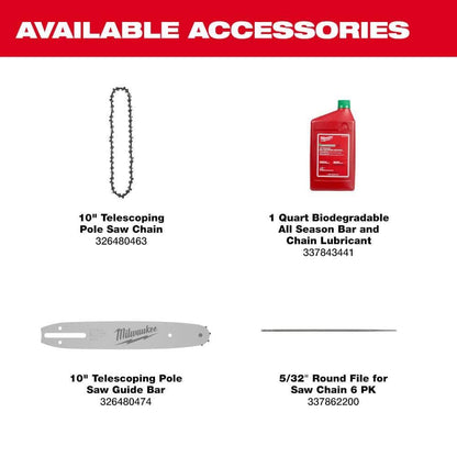 Milwaukee M18 FUEL 10 in. 18V Lithium-Ion Brushless Electric Cordless Telescoping Pole Saw Kit w/12.0 Ah Battery and Rapid Charger 3013-21