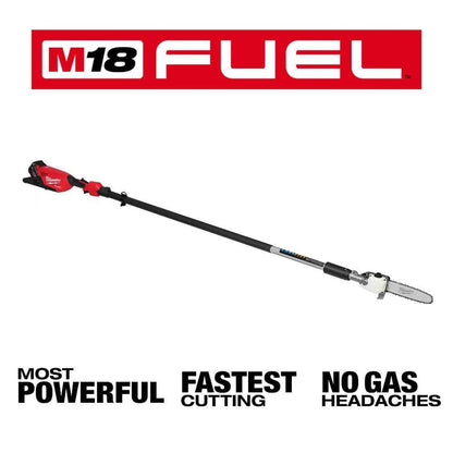 Milwaukee M18 FUEL 10 in. 18V Lithium-Ion Brushless Electric Cordless Telescoping Pole Saw Kit w/12.0 Ah Battery and Rapid Charger 3013-21