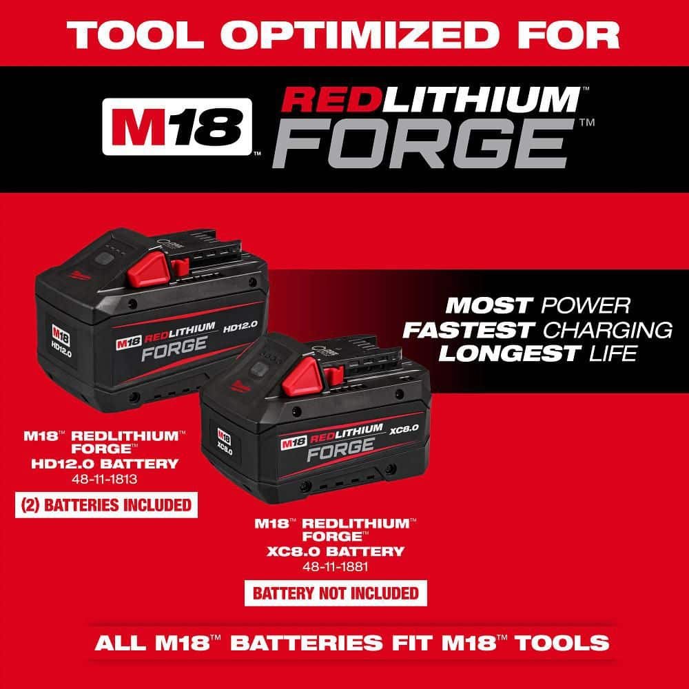 Milwaukee M18 FUEL Brushless Cordless 21 in. Walk Behind Dual Battery Self-Propelled Mower w/(2) 12.0Ah FORGE Battery and Charger 2823-22HD