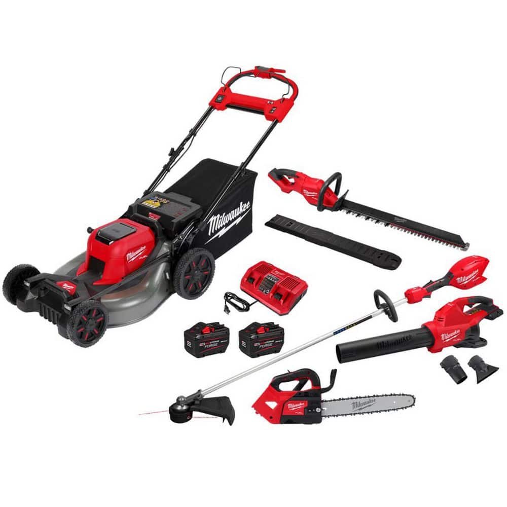 Milwaukee M18 FUEL Brushless Cordless 21 in. Walk Behind Dual Battery Self-Propelled Mower w/(2) 12.0Ah FORGE Battery and Charger 2823-22HD