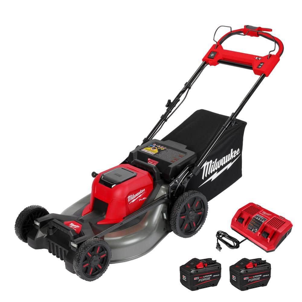 Milwaukee M18 FUEL Brushless Cordless 21 in. Walk Behind Dual Battery Self-Propelled Mower w/(2) 12.0Ah FORGE Battery and Charger 2823-22HD