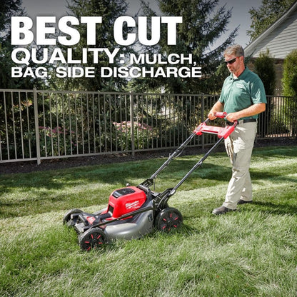 Milwaukee M18 FUEL Brushless Cordless 21 in. Walk Behind Dual Battery Self-Propelled Mower w/(2) 12.0Ah FORGE Battery and Charger 2823-22HD