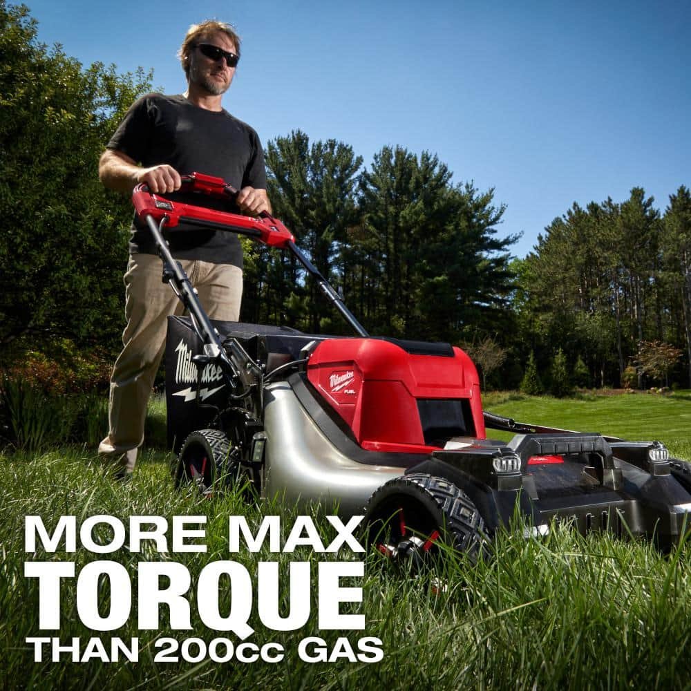 Milwaukee M18 FUEL Brushless Cordless 21 in. Walk Behind Dual Battery Self-Propelled Mower w/(2) 12.0Ah FORGE Battery and Charger 2823-22HD
