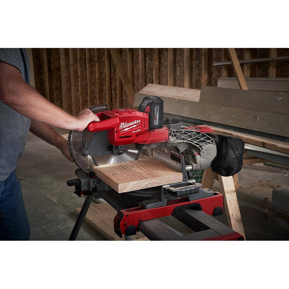 Milwaukee M18 FUEL 18V 10 in. Lithium-Ion Brushless Cordless Dual Bevel Sliding Compound Miter Saw Kit with One 8.0 Ah Battery 2734-21
