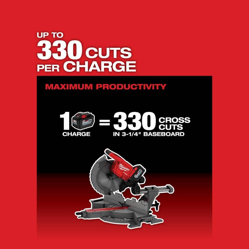 Milwaukee M18 FUEL 18V Lithium-Ion Brushless Cordless 12 in. Dual Bevel Sliding Compound Miter Saw (Tool-Only) 2739-20