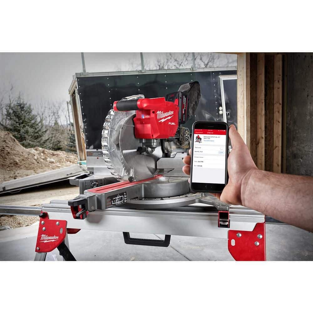 Milwaukee M18 FUEL 18V Lithium-Ion Brushless Cordless 12 in. Dual Bevel Sliding Compound Miter Saw Kit with One 12.0Ah Battery 2739-21HD