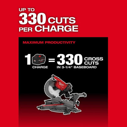 Milwaukee M18 FUEL 18V Lithium-Ion Brushless Cordless 12 in. Dual Bevel Sliding Compound Miter Saw Kit with One 12.0Ah Battery 2739-21HD