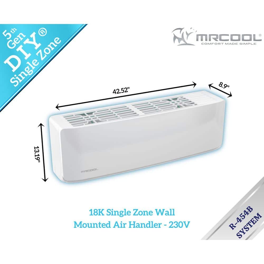 MRCOOL DIY 5th Gen 18000 BTU 22.5 SEER2 1.5-Ton Mini-Split Heat Pump Complete System-25 ft. Pre-Charged Line Set-230-Volt-R454B DIY-18-HP-WM-230D25-O-CMB