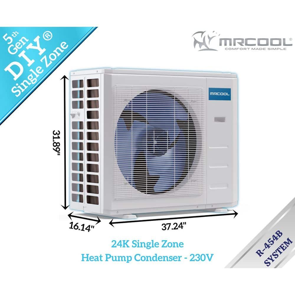 MRCOOL DIY 5th Gen 24000 BTU 22.7 Seer2 2-Ton Mini-Split Heat Pump Complete System-25 ft. Pre-Charged Line Set-230-Volt-R454B DIY-24-HP-WM-230D25-O-CMB