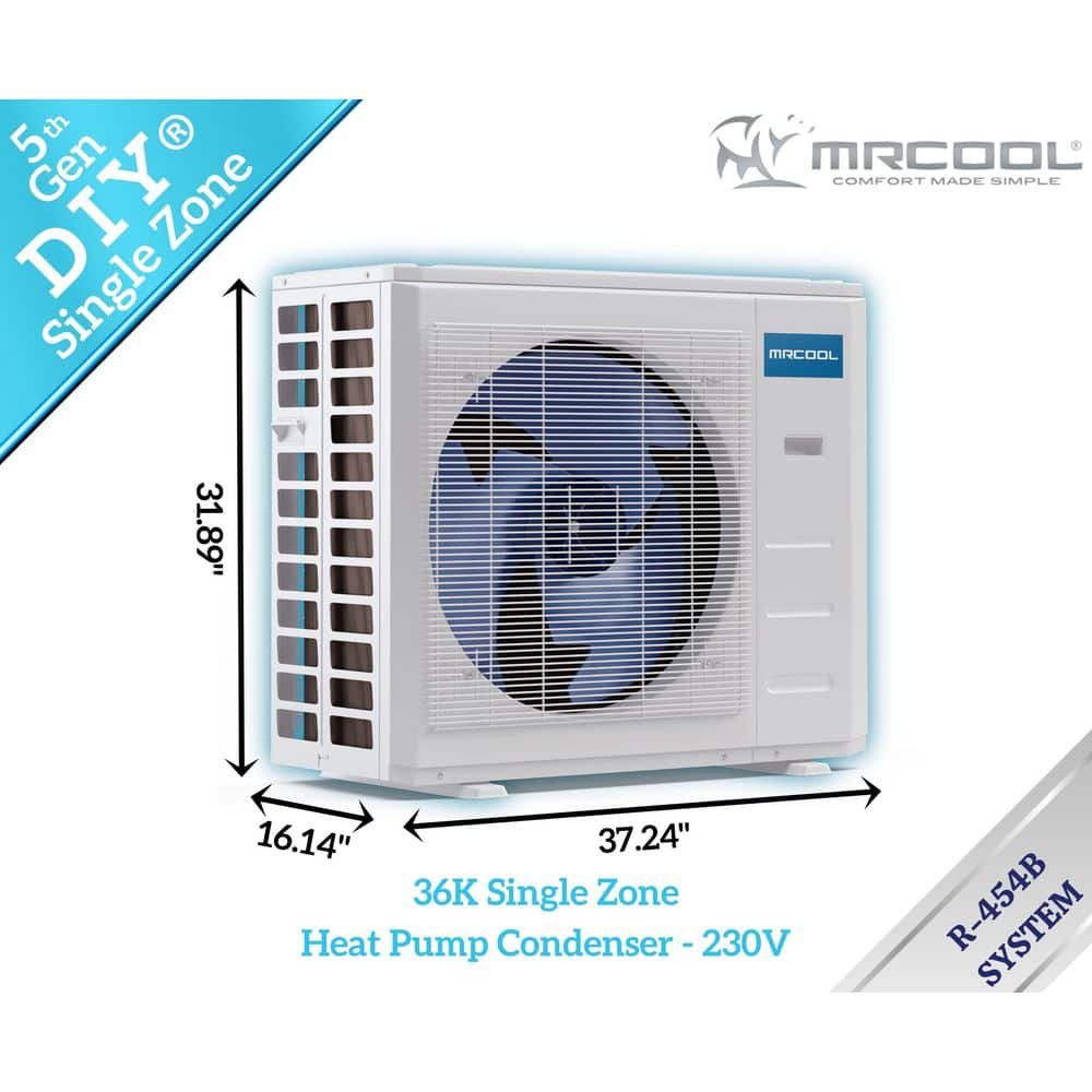 MRCOOL DIY 5th Gen 36000 BTU 18 Seer2 3-Ton Mini-Split Heat Pump Complete System-25 ft. Pre-Charged Line Set-230-Volt-R454B DIY-36-HP-WM-230D25-O-CMB