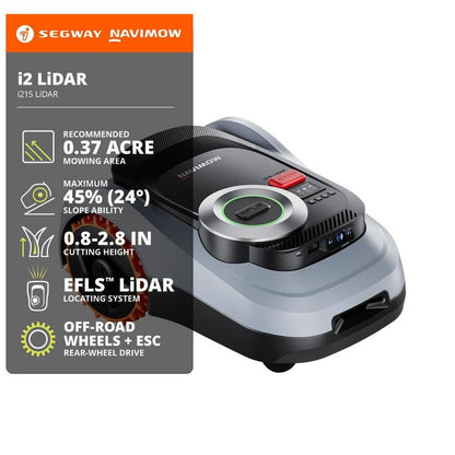 NAVIMOW i215 8.6 in. Robot Lawn Mower (1/2 Acre) LiDAR + Vision, Auto Mapping, App Control, Multi-Zone, AI Obstacle Avoidance i215 LiDAR