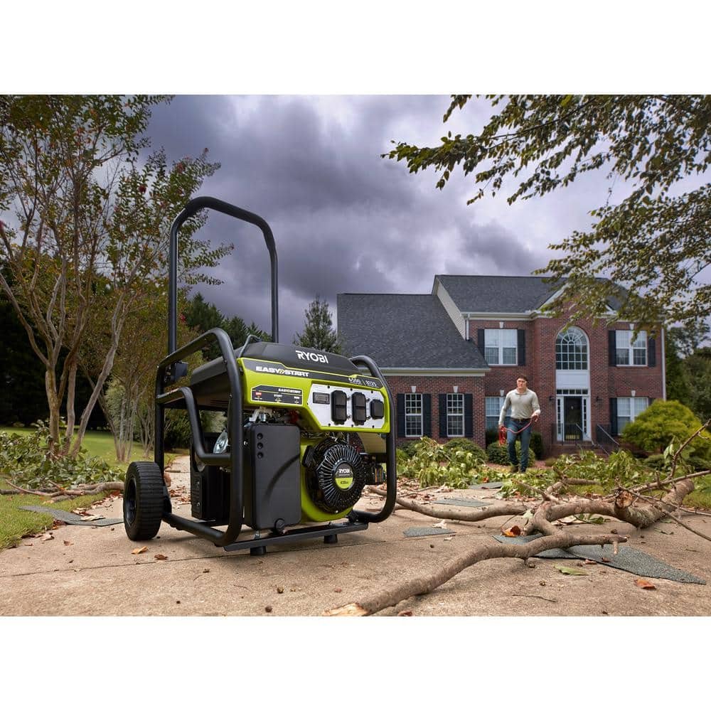 RYOBI 8125/6500-Watt Gas Powered Portable Generator With CO Detect Shutdown Sensor For Storms and Jobsites RY906500S