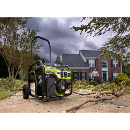 RYOBI 8125/6500-Watt Gas Powered Portable Generator With CO Detect Shutdown Sensor For Storms and Jobsites RY906500S