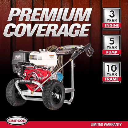 SIMPSON 4200 PSI 4.0 GPM Gas Pressure Washer, Honda GX390 Engine, Aluminum Frame, Commercial Cold Water Power Cleaner ALH4240