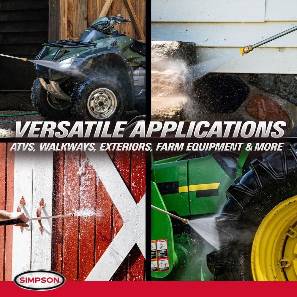 SIMPSON 3300 PSI 2.5 GPM Gas Pressure Washer, HONDA GX200 Engine, Reliable Residential Cold Water Power Washer PS3228-S