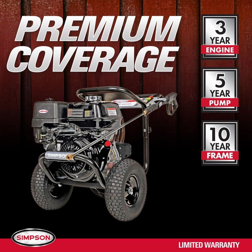 SIMPSON 4200 PSI 4.0 GPM Gas Pressure Washer, HONDA GX390 Engine, Triplex Pump, Heavy-Duty Cold Water Commercial Power Cleaner PS4240
