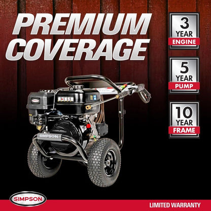 SIMPSON 4400 PSI 4.0 GPM Gas Pressure Washer with CRX420 Engine, Heavy-Duty Commercial Cold Water Power Washer ps60843