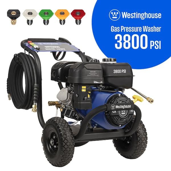 Westinghouse 3800 PSI 3.6 GPM 274cc Gas Powered Triplex Pump Cold Water Pressure Washer with 5-Quick Connect Nozzles WPX3800