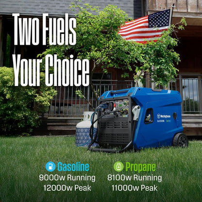 Westinghouse 12,000-Watt Remote Electric Start Dual Fuel Gas and Propane Powered Inverter Generator with CO Sensor iGen12000DFc