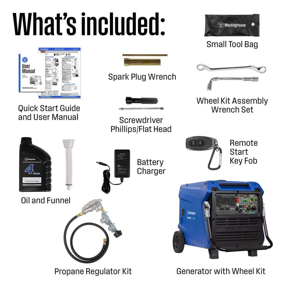 Westinghouse 12,000-Watt Remote Electric Start Dual Fuel Gas and Propane Powered Inverter Generator with CO Sensor iGen12000DFc