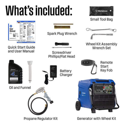 Westinghouse 12,000-Watt Remote Electric Start Dual Fuel Gas and Propane Powered Inverter Generator with CO Sensor iGen12000DFc