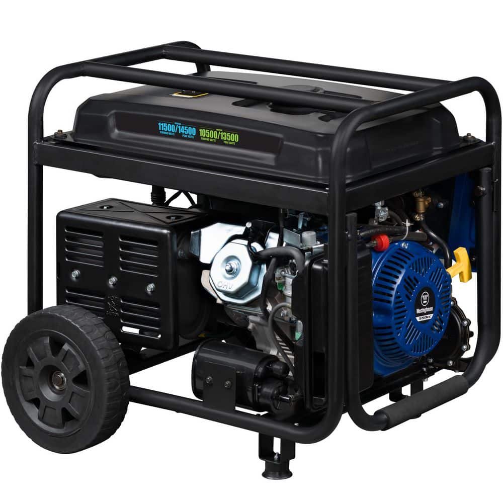 Westinghouse 14,500/11,500-Watt Remote Electric Start Dual Fuel Gas and Propane Portable Generator w/ Low THD, 50A Outlet, CO Sensor WGen11500DFc